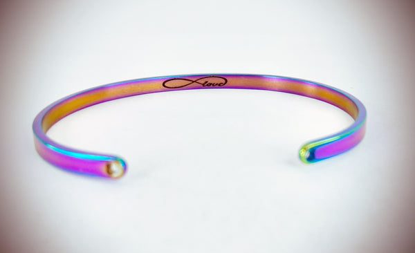 Peace Love Happiness Mantra Bangle