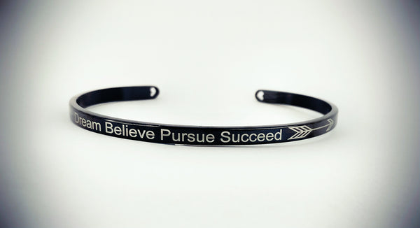 Dream Believe Pursue Succeed Mantra Bangle