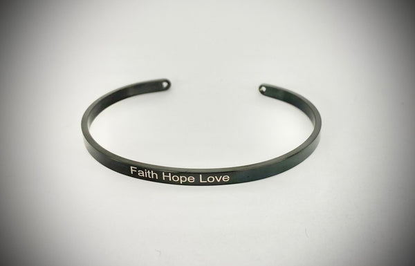 Faith Hope Love Mantra Bangle
