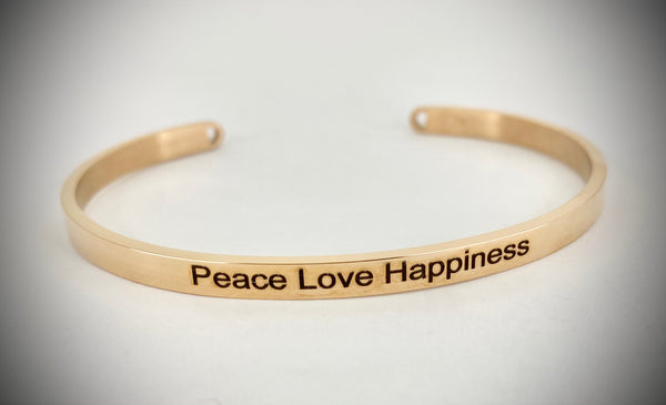 Peace Love Happiness Mantra Bangle