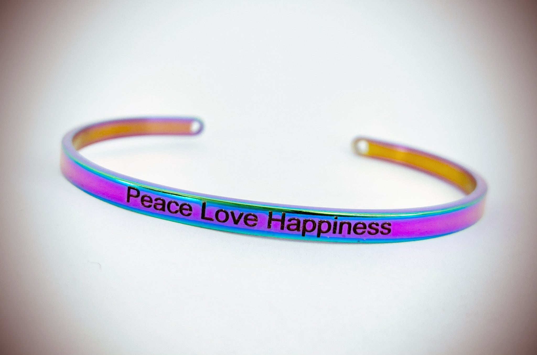 Peace Love Happiness Mantra Bangle