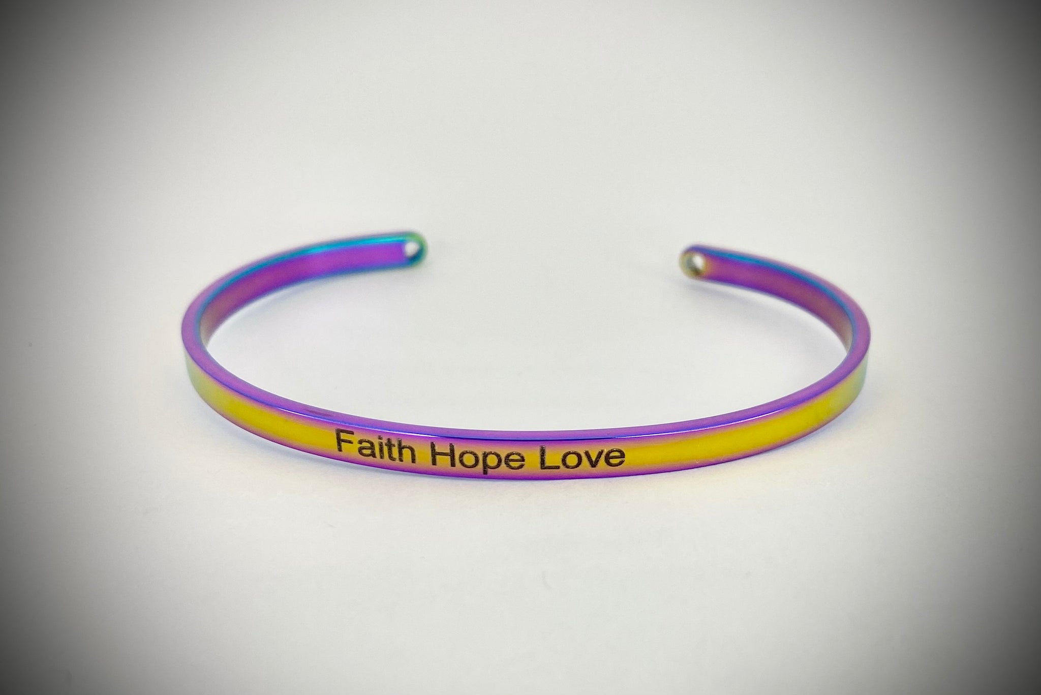 Faith Hope Love Mantra Bangle