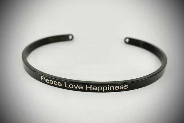 Peace Love Happiness Mantra Bangle