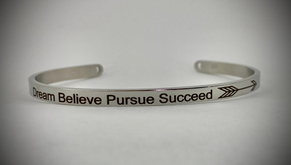 Dream Believe Pursue Succeed Mantra Bangle