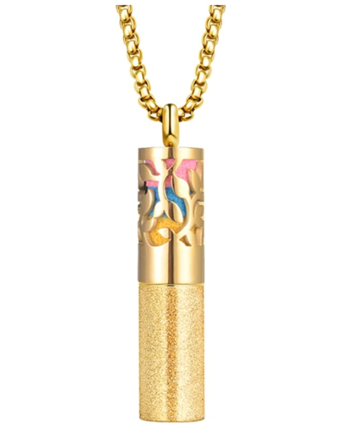 2-in-1 Use Aromatherapy Diffuser & Perfume Container Locket Necklace (Black/ Gold/ Rose Gold)