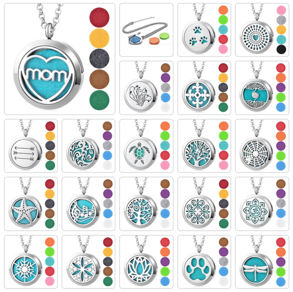 Aromatherapy Diffuser Round Locket Necklace