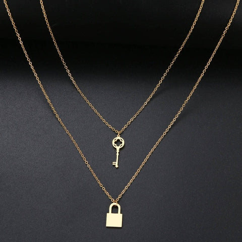 Lock with Key Necklace