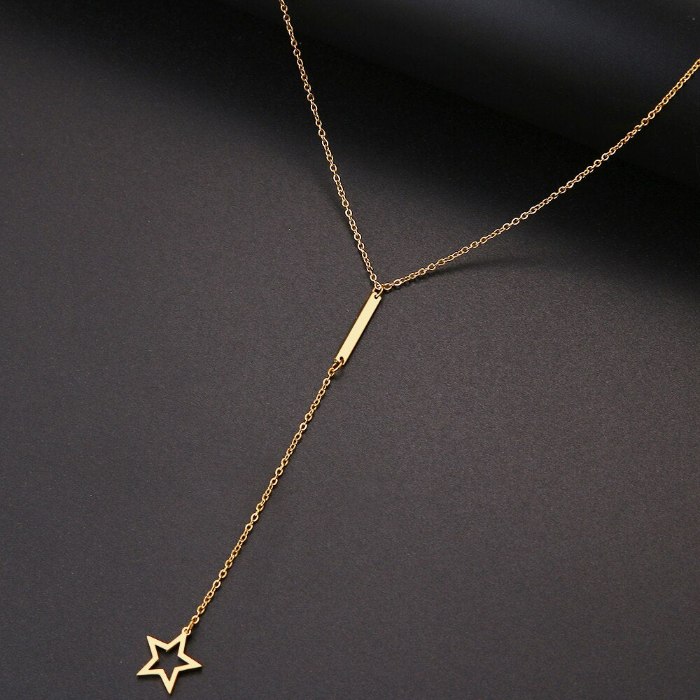 Bar-Star Choker Necklace