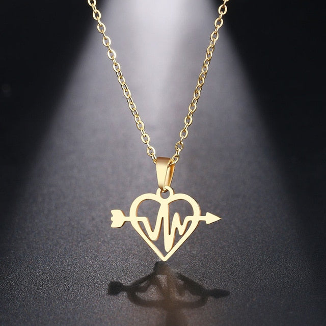 Heartbeat  Arrow Necklace