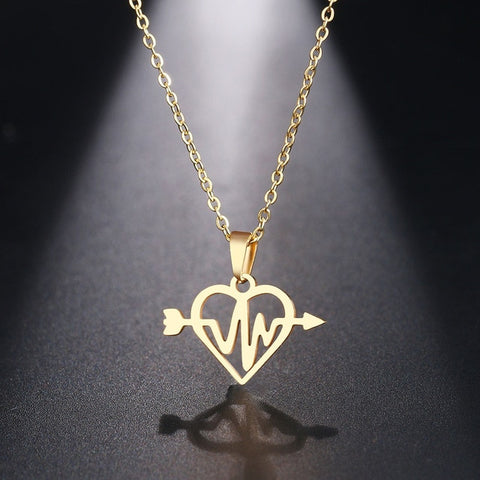 Heartbeat  Arrow Necklace