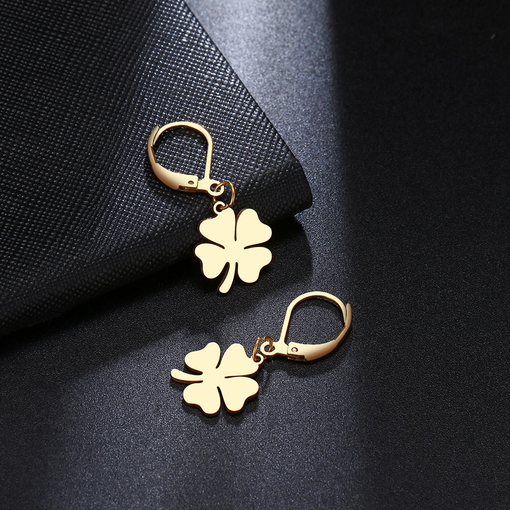 Four Leaf Clover Drop Earrings