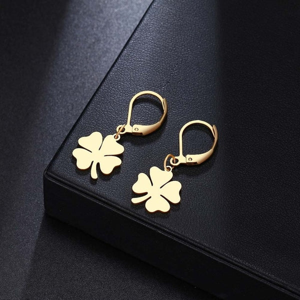 Four Leaf Clover Drop Earrings