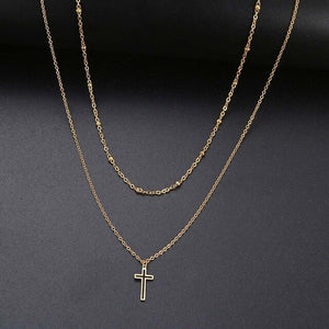 Layered Cross Necklace