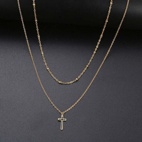 Layered Cross Necklace