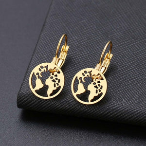 World Map Drop Earrings
