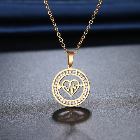 Heartbeat with Crystals Necklace