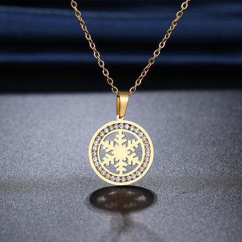 Snowflake with Crystals Necklace