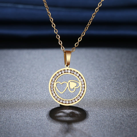 Hearts with Crystals Necklace