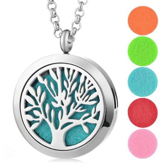 Aromatherapy Diffuser Round Locket Necklace
