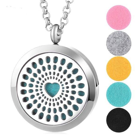 Aromatherapy Diffuser Round Locket Necklace