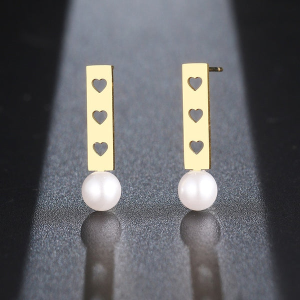 Shapes & Pearl Earrings