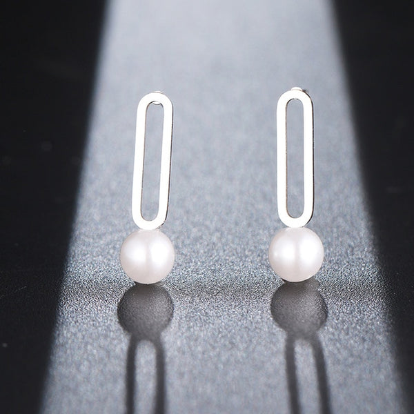Shapes & Pearl Earrings