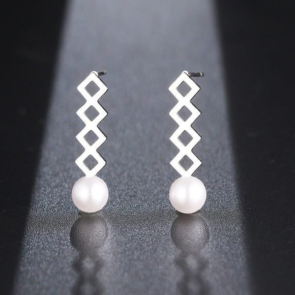 Shapes & Pearl Earrings