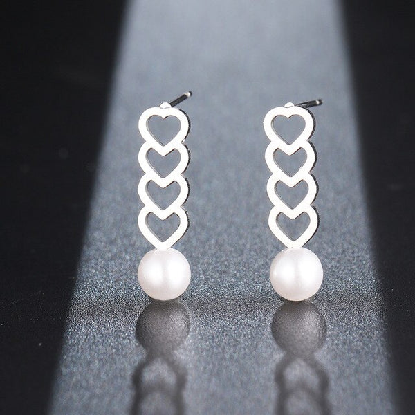 Shapes & Pearl Earrings