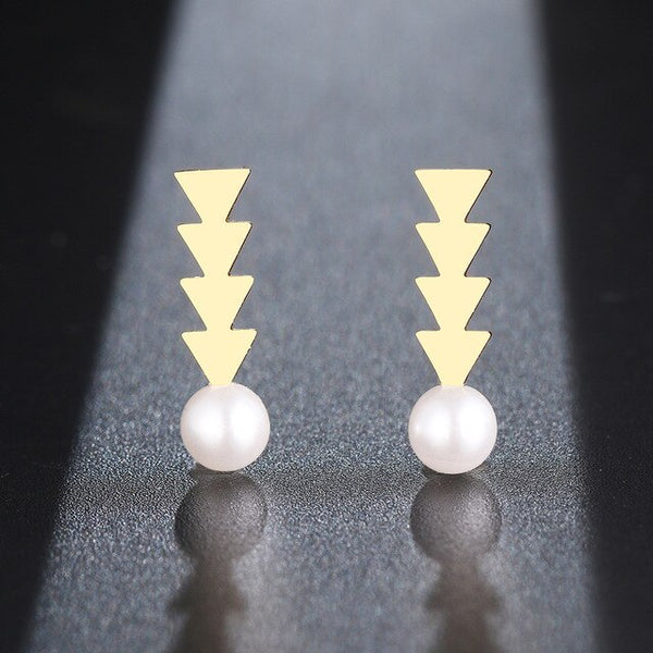 Shapes & Pearl Earrings